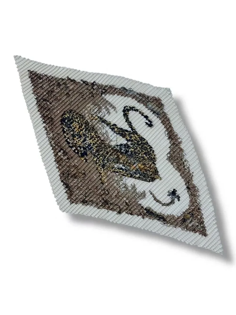 Hermes Pleats Jungle Love Silk White Scarf